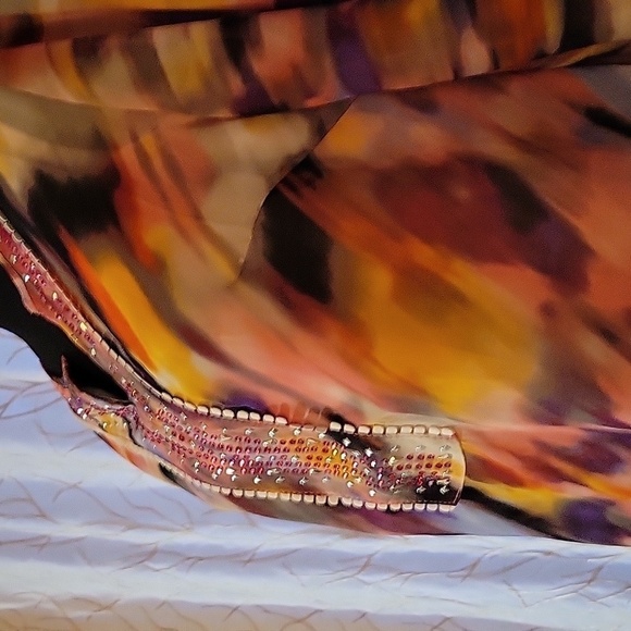 NWT NY Collection Women's Abstract Gemstone Blouse - Picture 10 of 13